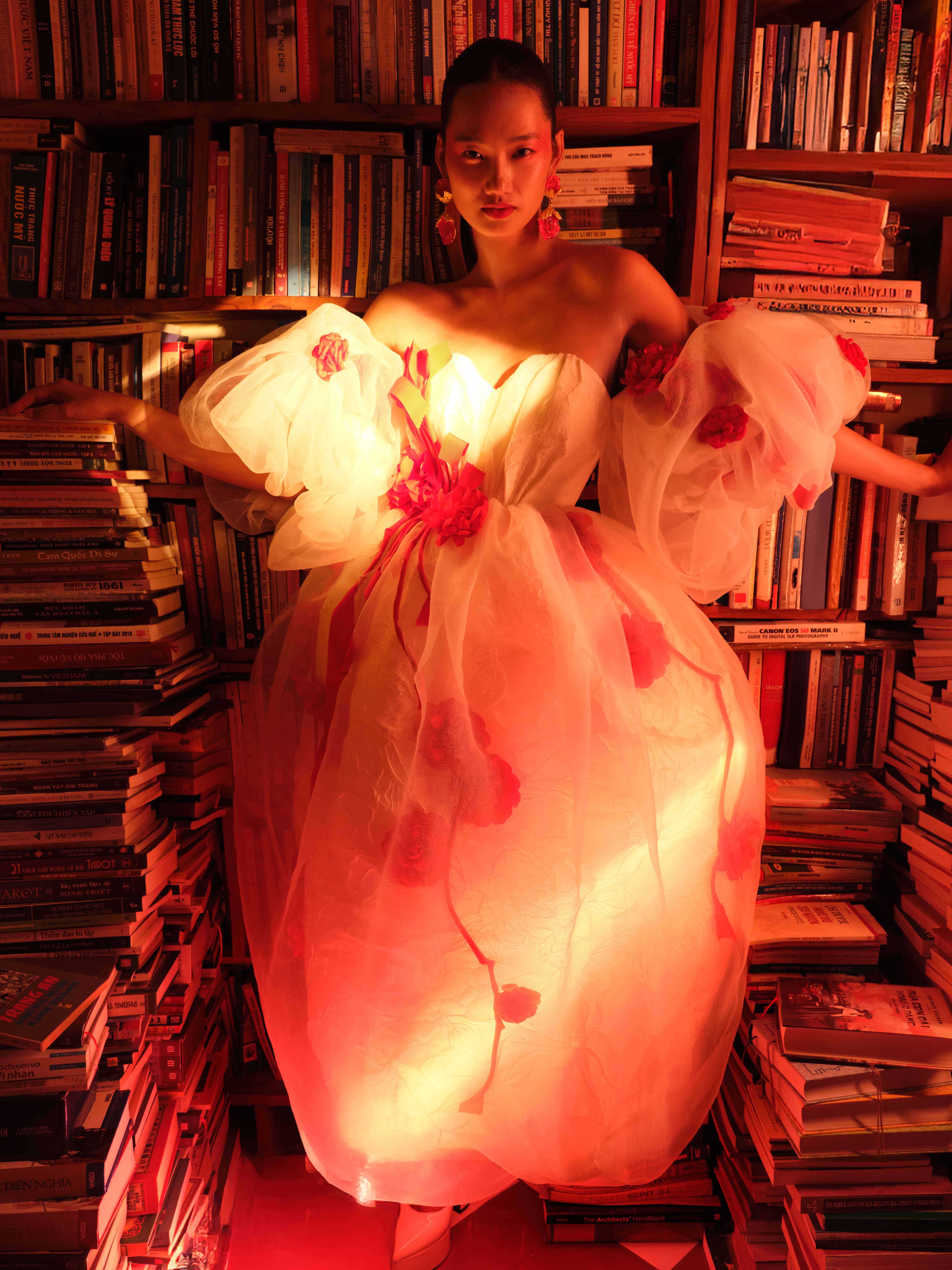 Khanh Van در زیبایی با Ngoc Chau و Le Hoang Phuong در یک کتابفروشی قدیمی رقابت می کند - عکس 4. Khánh Vân đọ nhan sắc với Ngọc Châu, Lê Hoàng Phương trong tiệm sách cũ- Ảnh 4.