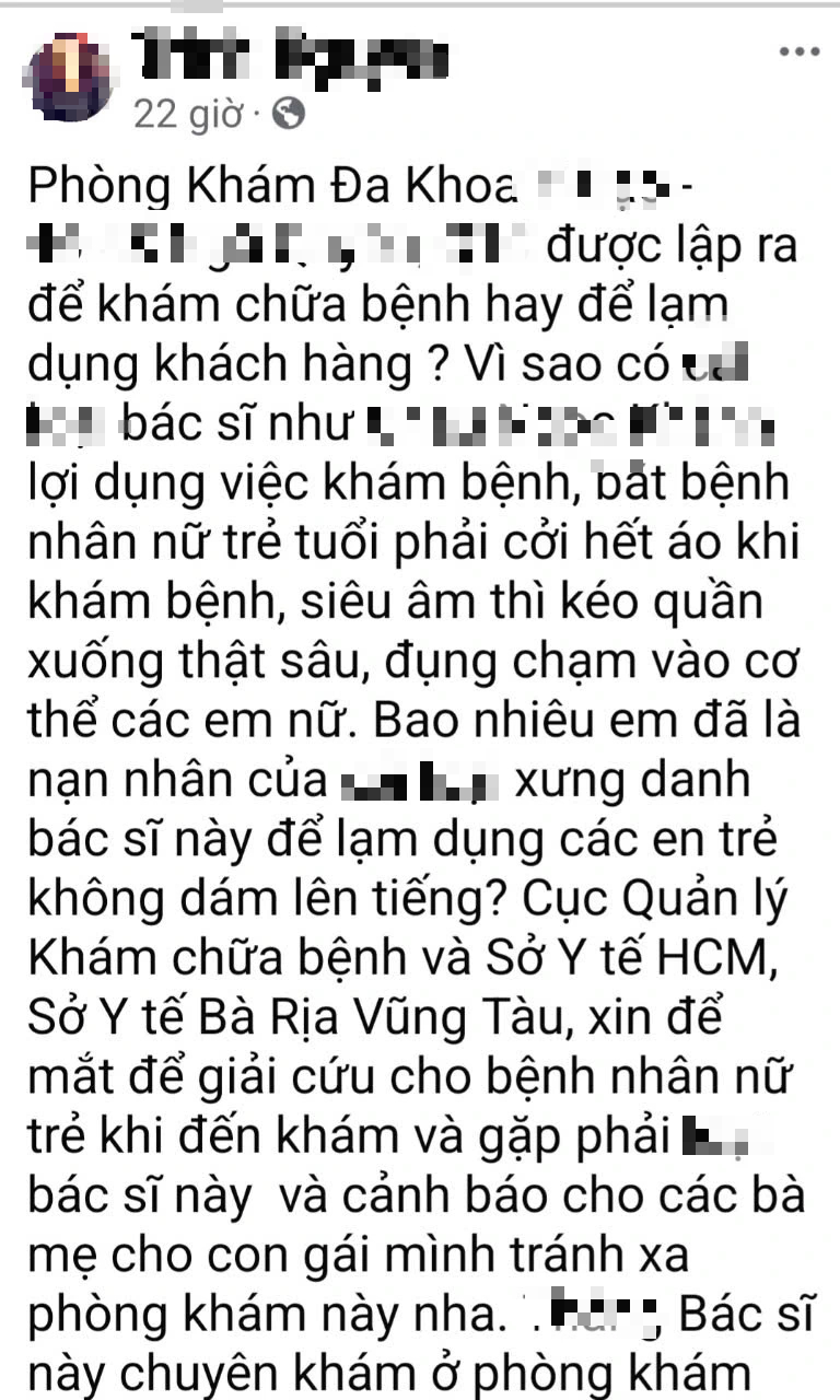 Xác minh bác sĩ bị tố 'lạm dụng' bệnh nhân nữ khi khám chữa bệnh- Ảnh 1.