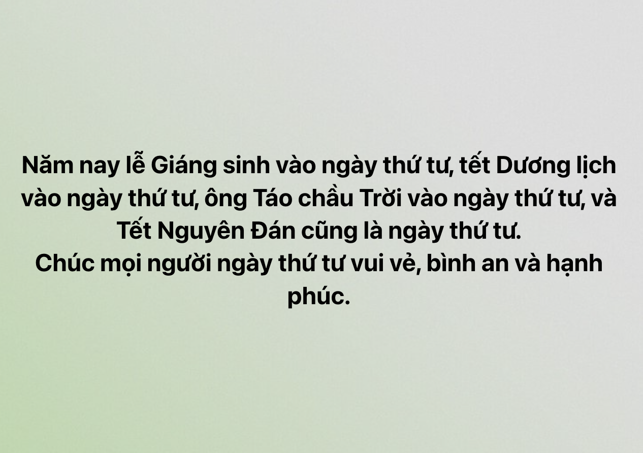 Trùng hợp đặc biệt: Giáng sinh, năm mới Dương lịch - Tết ta, cúng ông Táo đều rơi vào... thứ tư- Ảnh 2.