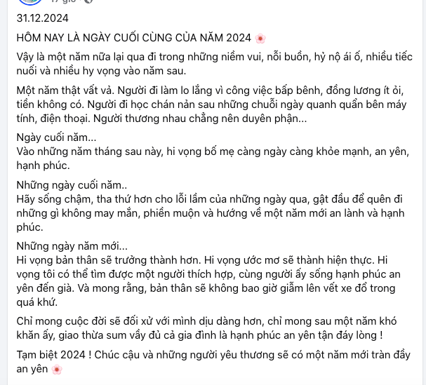 Tạm biệt năm cũ 2024: Mạng xã hội ngập tràn lời chúc,  mong năm mới tươi vui- Ảnh 3.