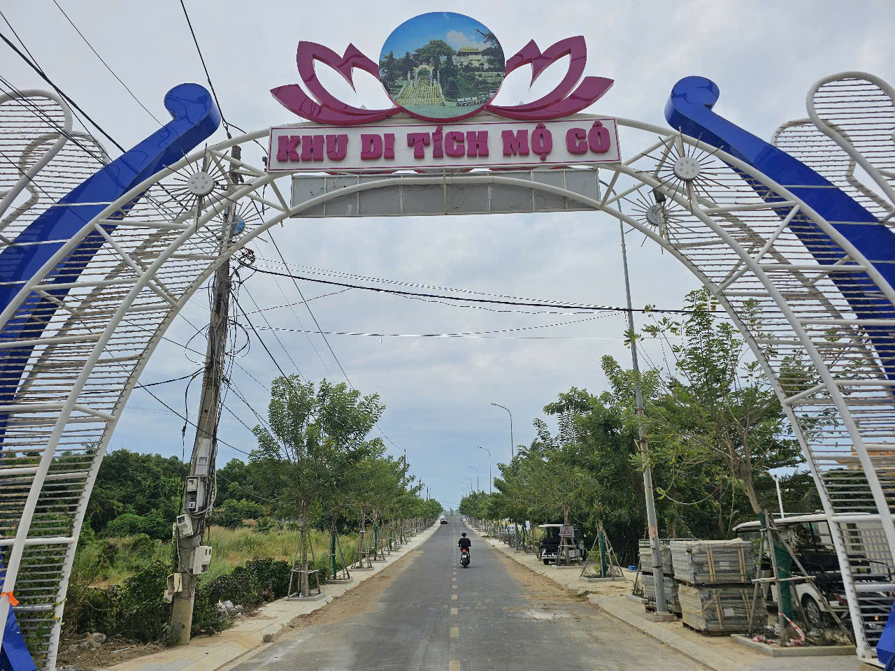 Độc, lạ những con đường hoa ở Long Điền- Ảnh 2. Đường hoa anh đào, hướng vào Mộ Cô