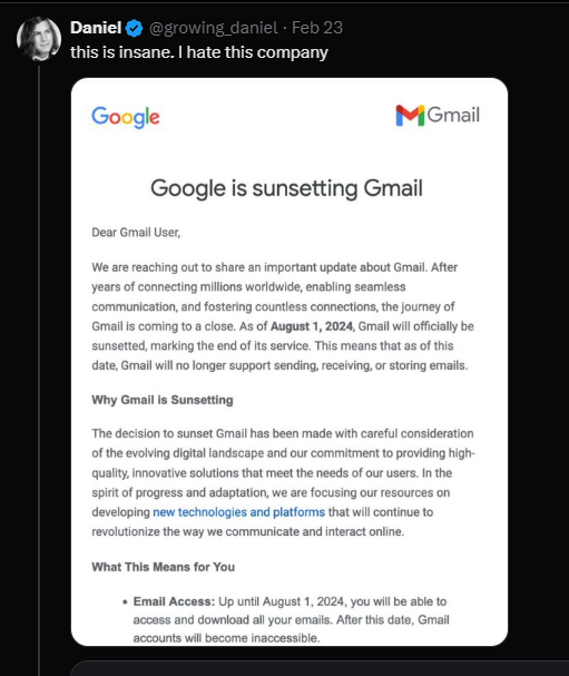 Cộng đồng mạng phản ứng ra sao trước tin đồn Gmail bị khai tử?- Ảnh 2.