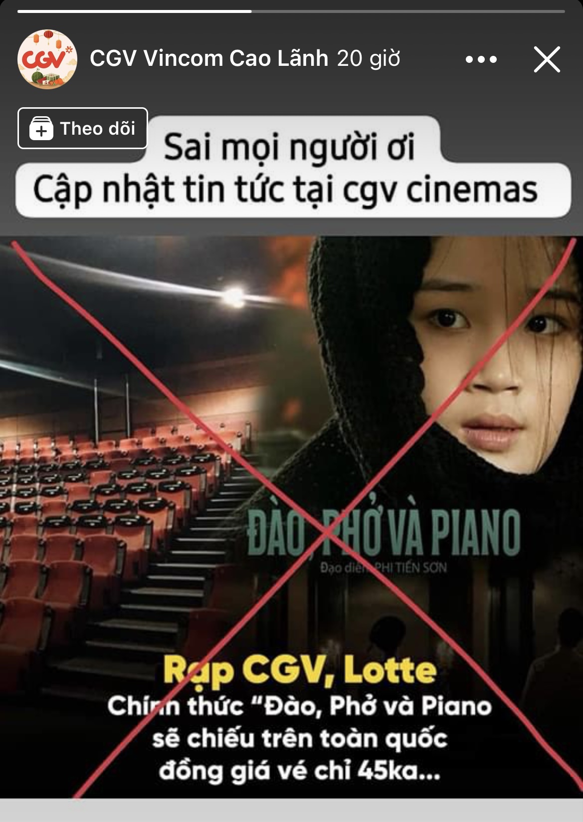 Khán giả săn vé ‘Đào, Phở và Piano’, phía CGV: Hiện chúng tôi chưa có kế hoạch- Ảnh 1.