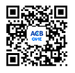 A qr code with a blue text  Description automatically generated