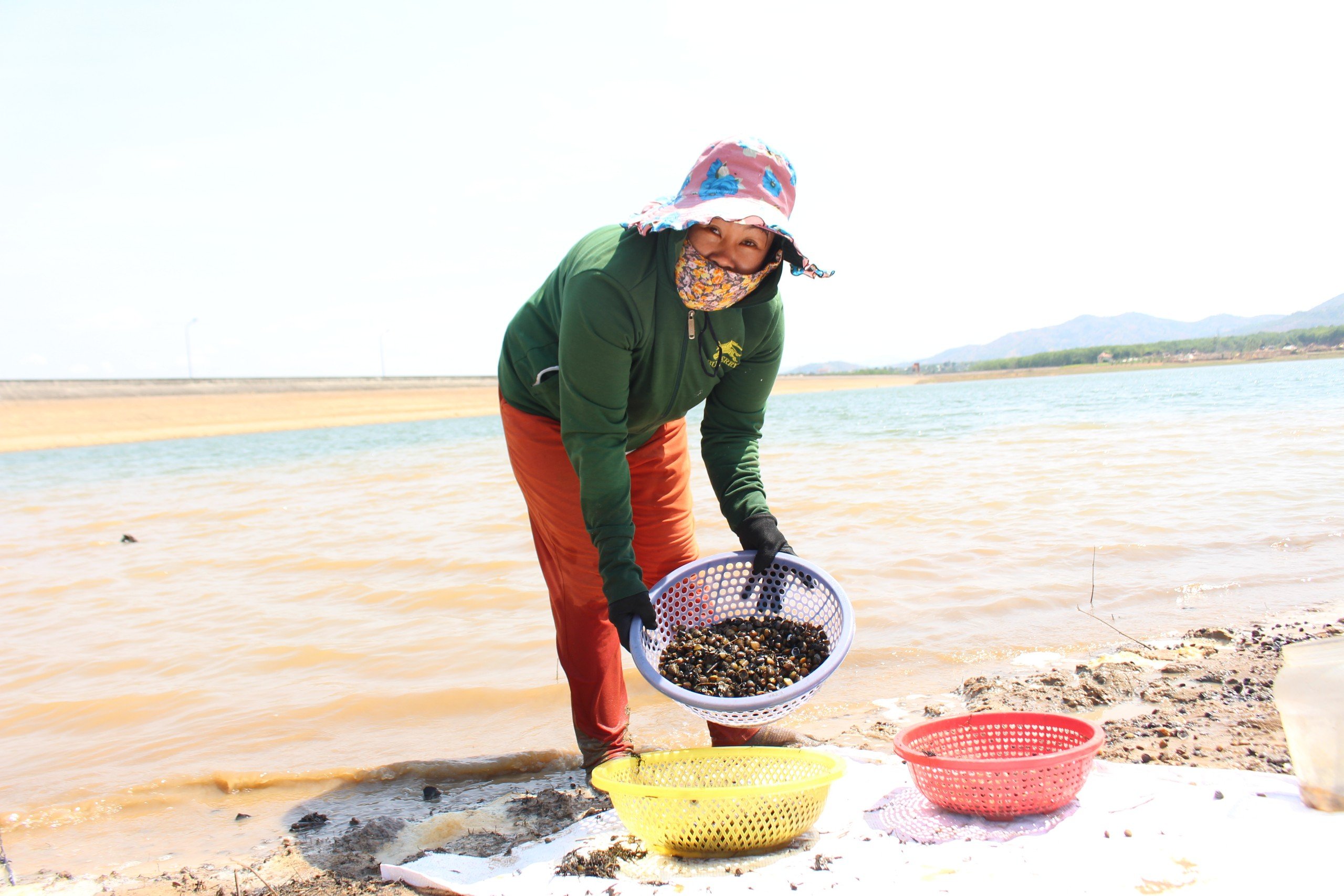 Người lớn, trẻ em đội nắng bắt hến trên hồ thủy lợi- Ảnh 14.