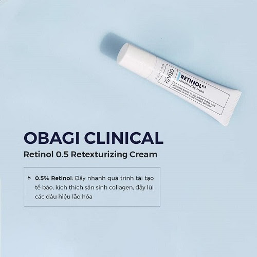 Obagi Clinical Retinol 0.5 Retexturizing Cream chứa 0,5% Retinol mang lại nhiều hiệu quả tuyệt vời trên da