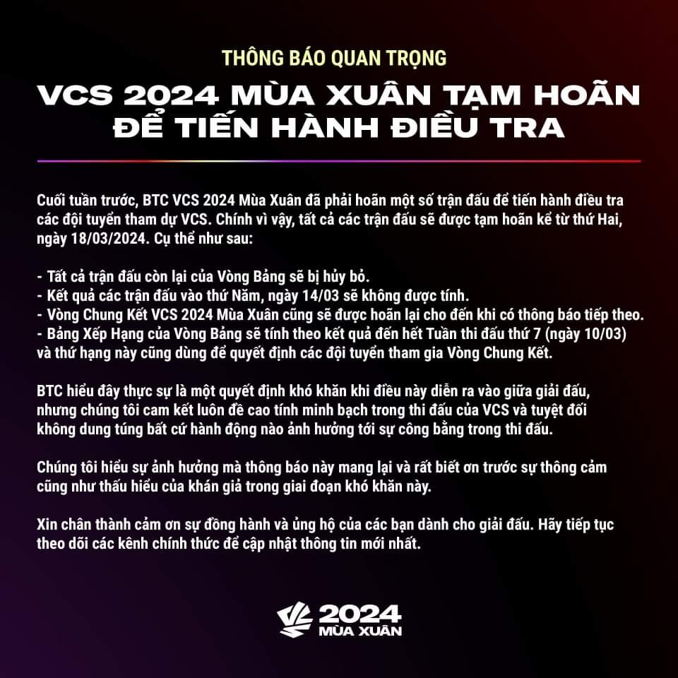 Giải game Liên minh huyền thoại lớn nhất Việt Nam hủy lịch thi đấu để điều tra nghi vấn tiêu cực- Ảnh 1.