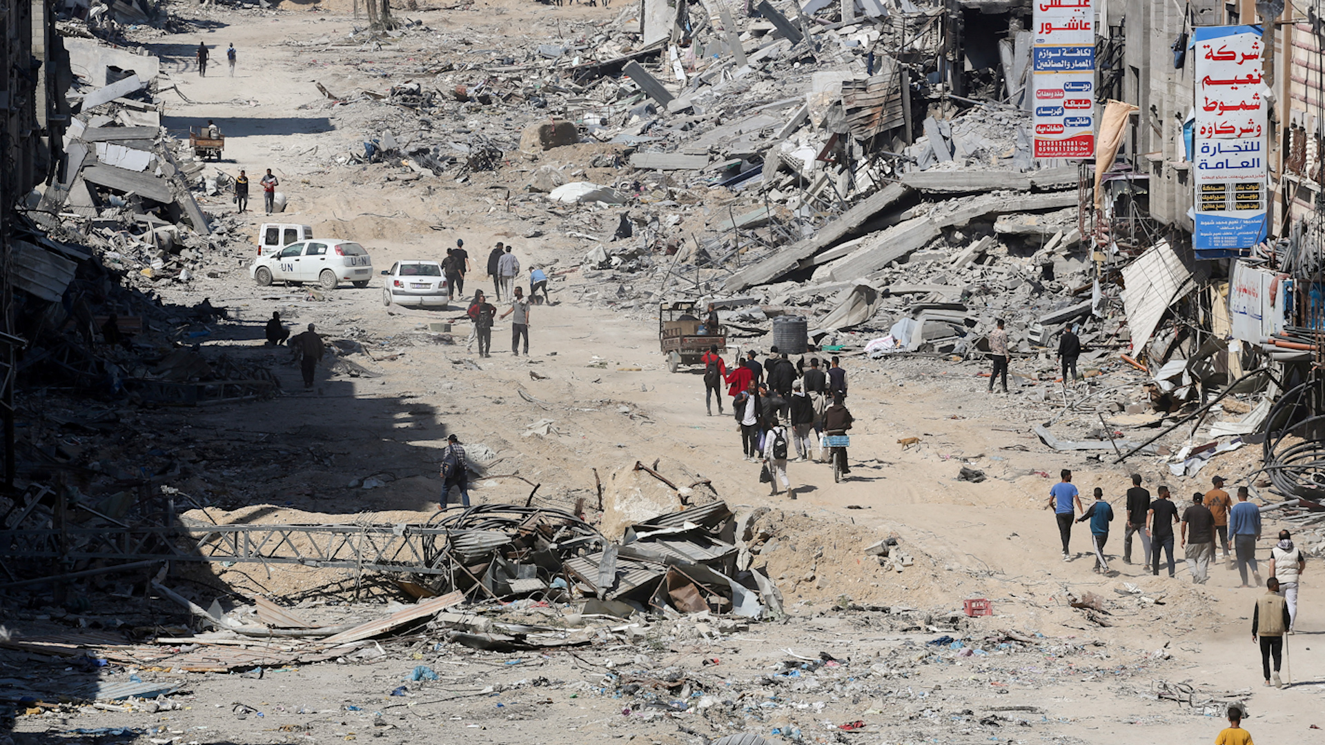 Các tòa nhà dân cư bị phá hủy, sau khi quân đội Israel rút quân khỏi phía nam Dải Gaza, ngày 7.4.2024