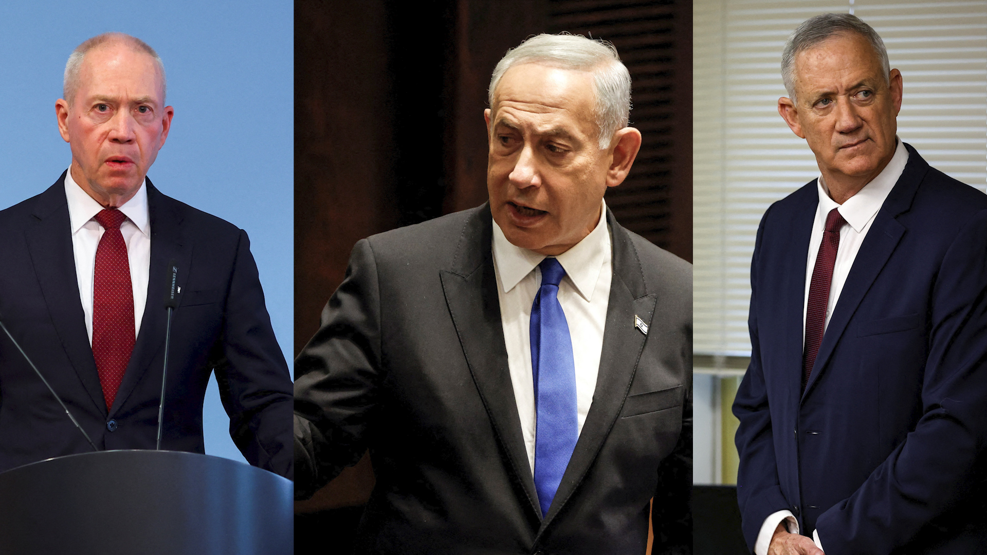Thủ tướng Benjamin Netanyahu, Bộ trưởng Quốc phòng Yoav Gallant và ông Benny Gantz