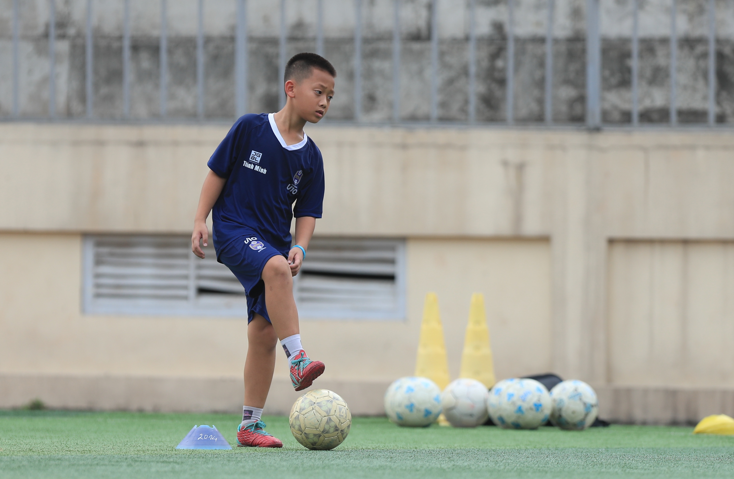 Con trai Phạm Thành Lương theo học tại Trung tâm đào tạo bóng đá trẻ Bắc Giang
