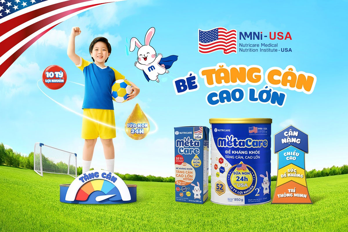 Nutricare lần thứ hai góp mặt trong Top 50 doanh nghiệp tăng trưởng xuất sắc Việt Nam- Ảnh 2. Sản phẩm Metacare do Nutricare cùng Viện Dinh dưỡng Y học Nutricare Hoa Kỳ (NMNI-USA) nghiên cứu và sản xuất được các bậc phụ huynh tin tưởng lựa chọn cho con em mình