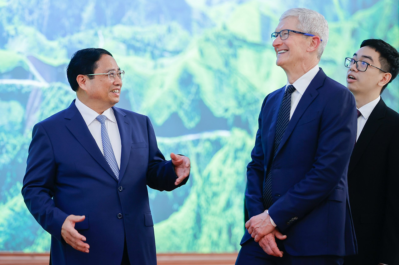 Ông Tim Cook tại buổi gặp Thủ tướng Chính phủ Phạm Minh Chính