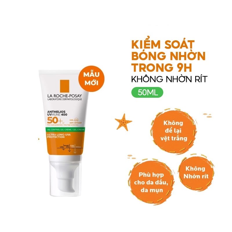 Kem Chống Nắng Cho Da Dầu La Roche-Posay Anthelios UVMune 400 Gel-Cream  SPF50+ 50mlKem Chống Nắng La Roche-Posay Kiểm Soát Dầu Anti-Shine SPF50+  50ml – JOLI COSMETIC