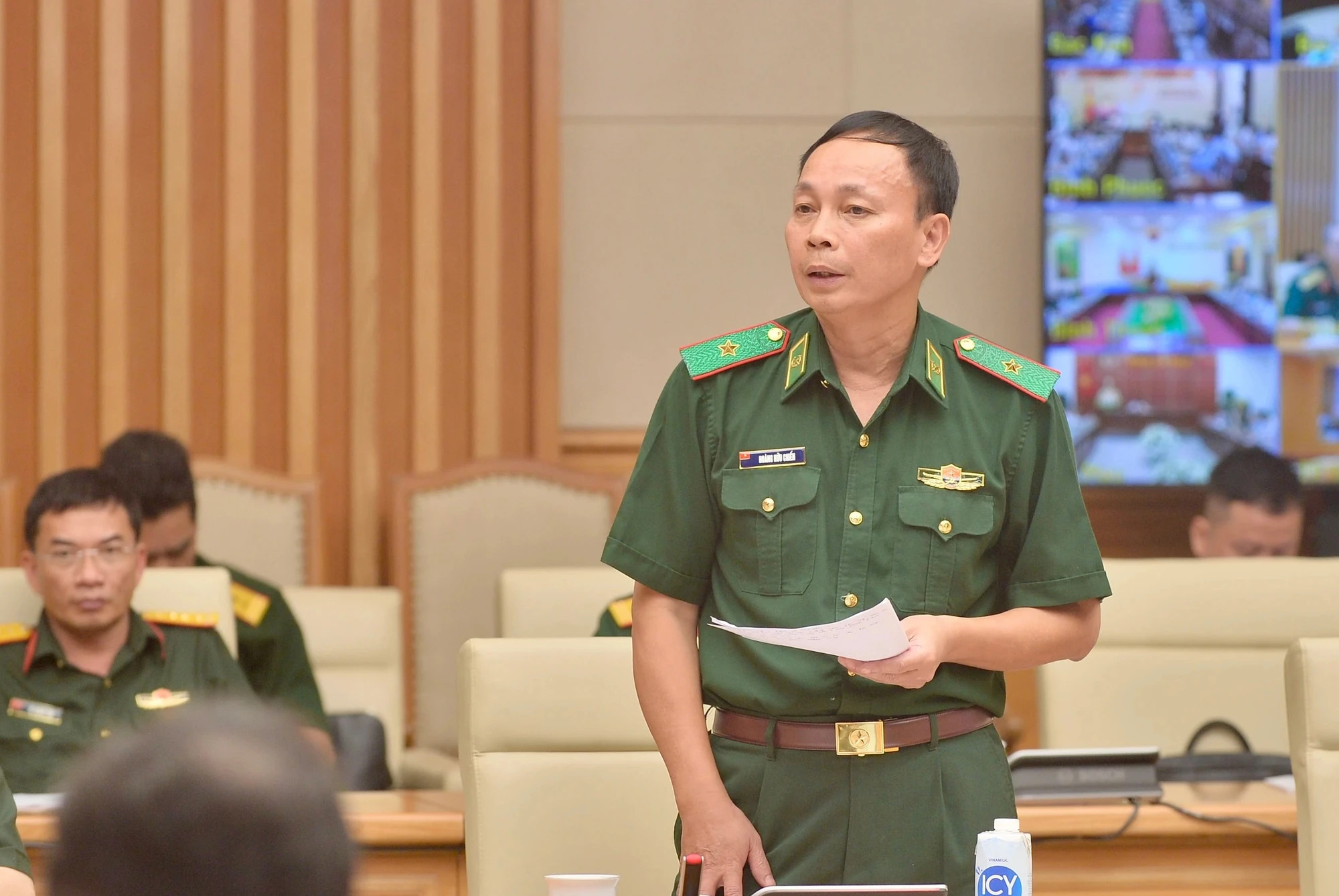 Thiếu tướng Hoàng Hữu Chiến nêu kiến nghị tại hội nghị