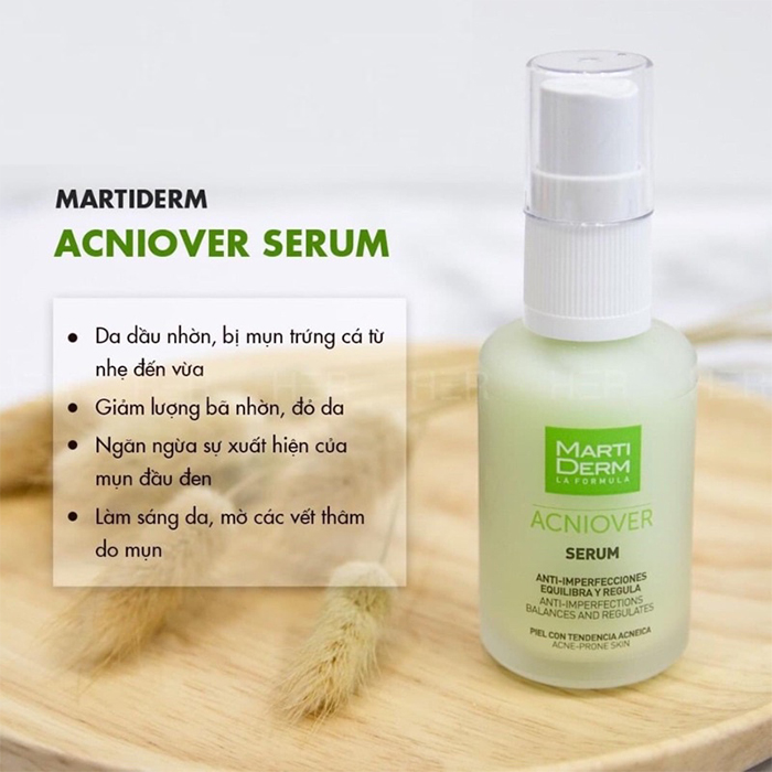 Công dụng của Tinh chất giảm mụn và kiểm soát nhờn Martiderm Acniover Serum