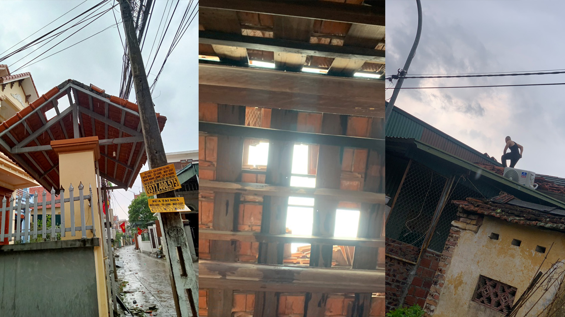 Hàng chục nhà dân tốc mái sau trận lốc xoáy kèm mưa lớn ở Quảng Ninh- Ảnh 1.