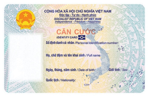 Mặt trước thẻ căn cước cho công dân Việt Nam từ 6 tuổi trở lên
