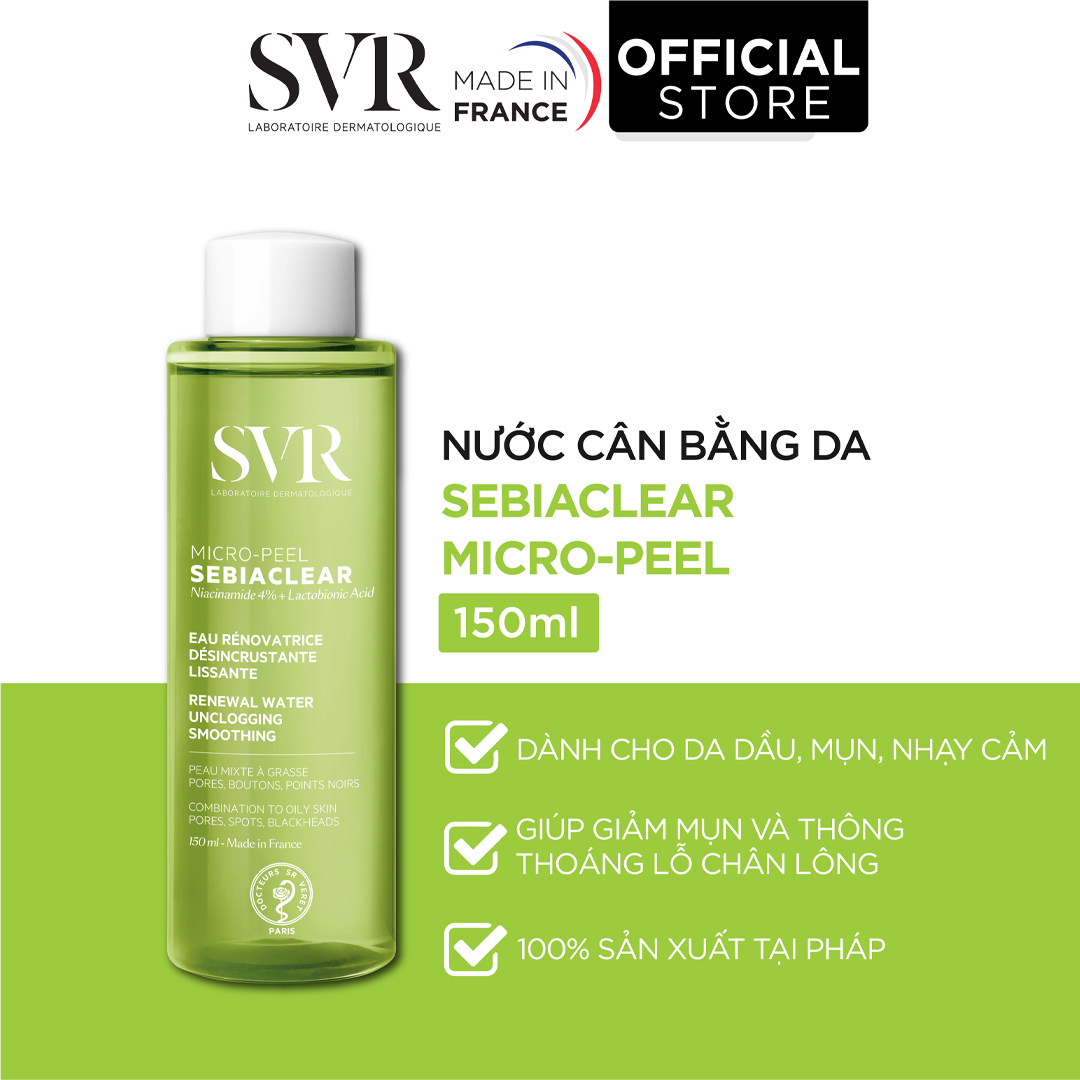 Nước Hoa Hồng SVR Sebiaclear Micro Peel 150ml May Cosmetic