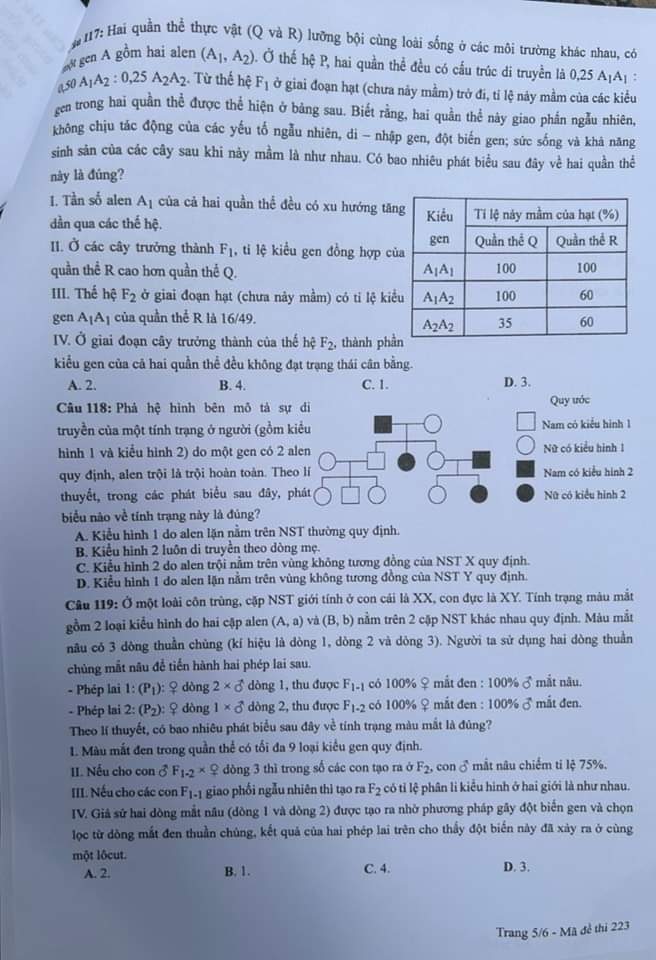 Thi tốt nghiệp THPT 2024: Đề chính thức môn sinh học- Ảnh 5.