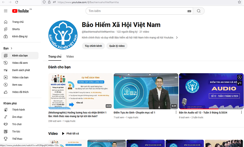 Bảo hiểm xã hội Việt Nam ra mắt kênh thông tin trên YouTube - Ảnh 1