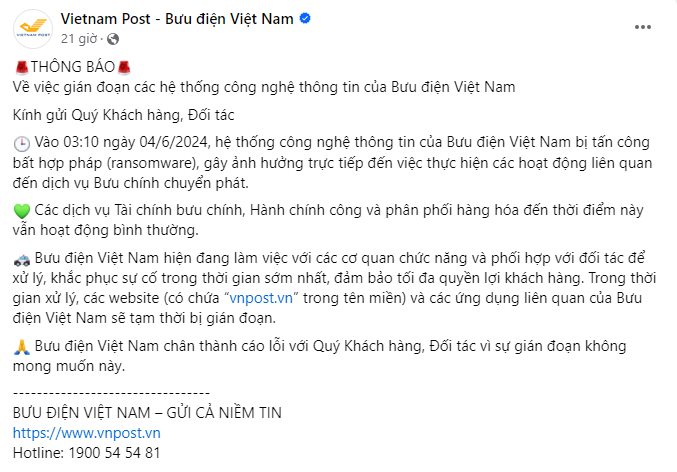 Hacker tấn công hệ thống máy chủ bưu điện Việt Nam và đòi tiền chuộc - Ảnh 1