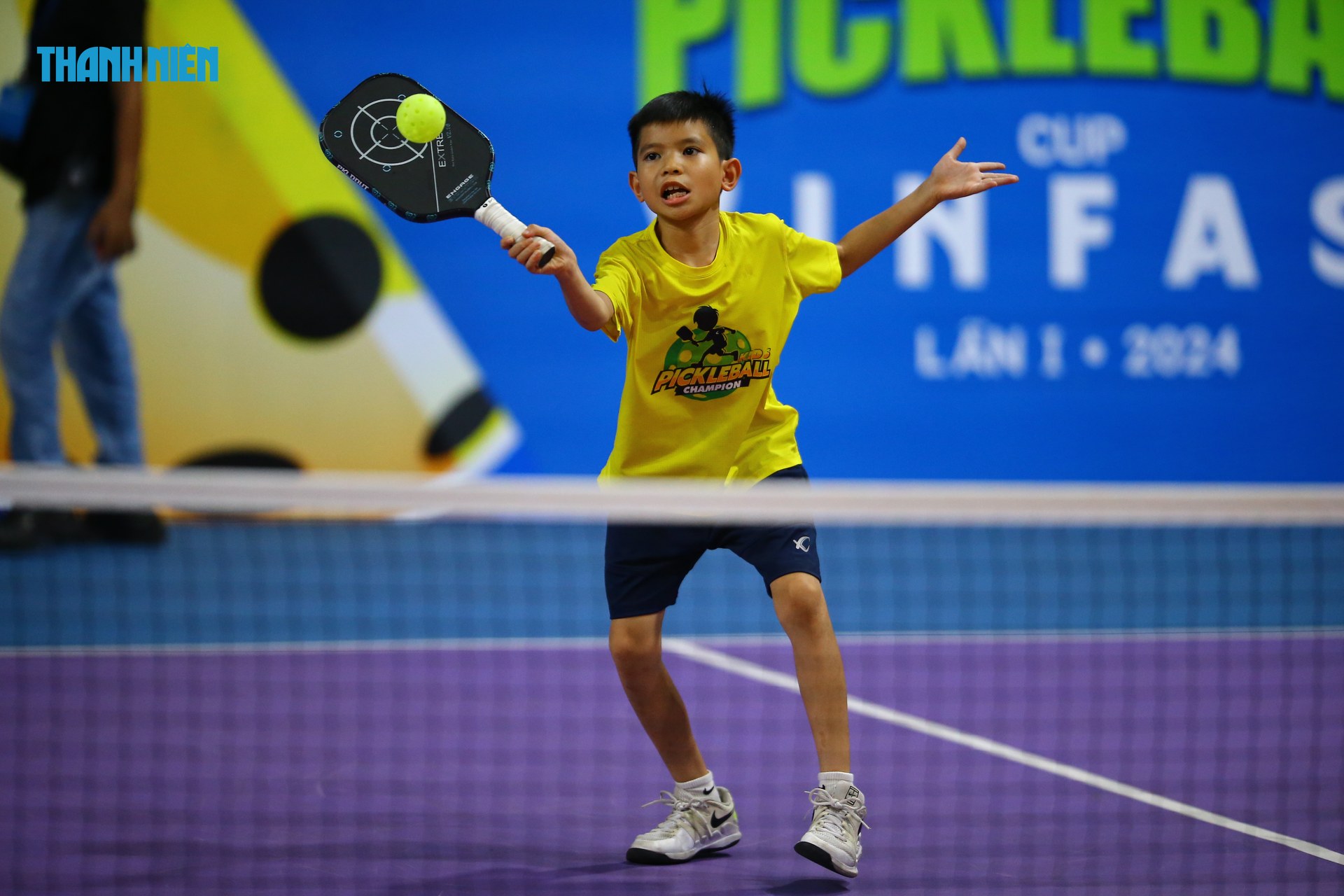 Giải Pickleball Thanh Niên lần I 2024 - Cúp VINFAST: VĐV nhí tranh tài sôi nổi- Ảnh 4.