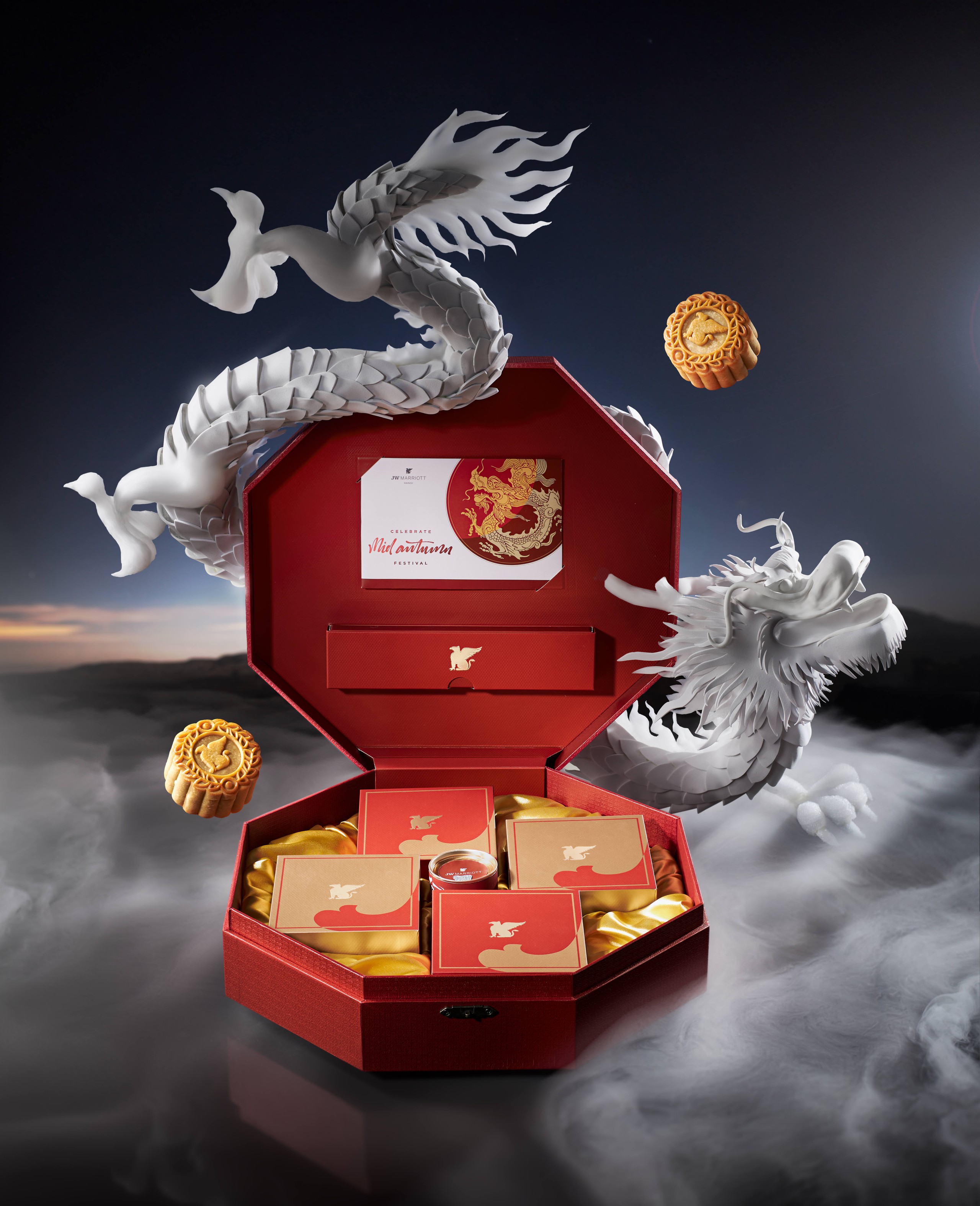 រូបភាពរឿងព្រេងនិទាននៅក្នុងវប្បធម៌វៀតណាម ដូចដែលបានឃើញតាមរយៈការប្រមូលនំព្រះខែឆ្នាំ 2024 នៅ JW Marriott ហាណូយ - រូបថតទី 1។ Hình tượng huyền thoại trong văn hóa Việt qua BST Bánh trung thu 2024 JW Marriott Hanoi - Ảnh 1.