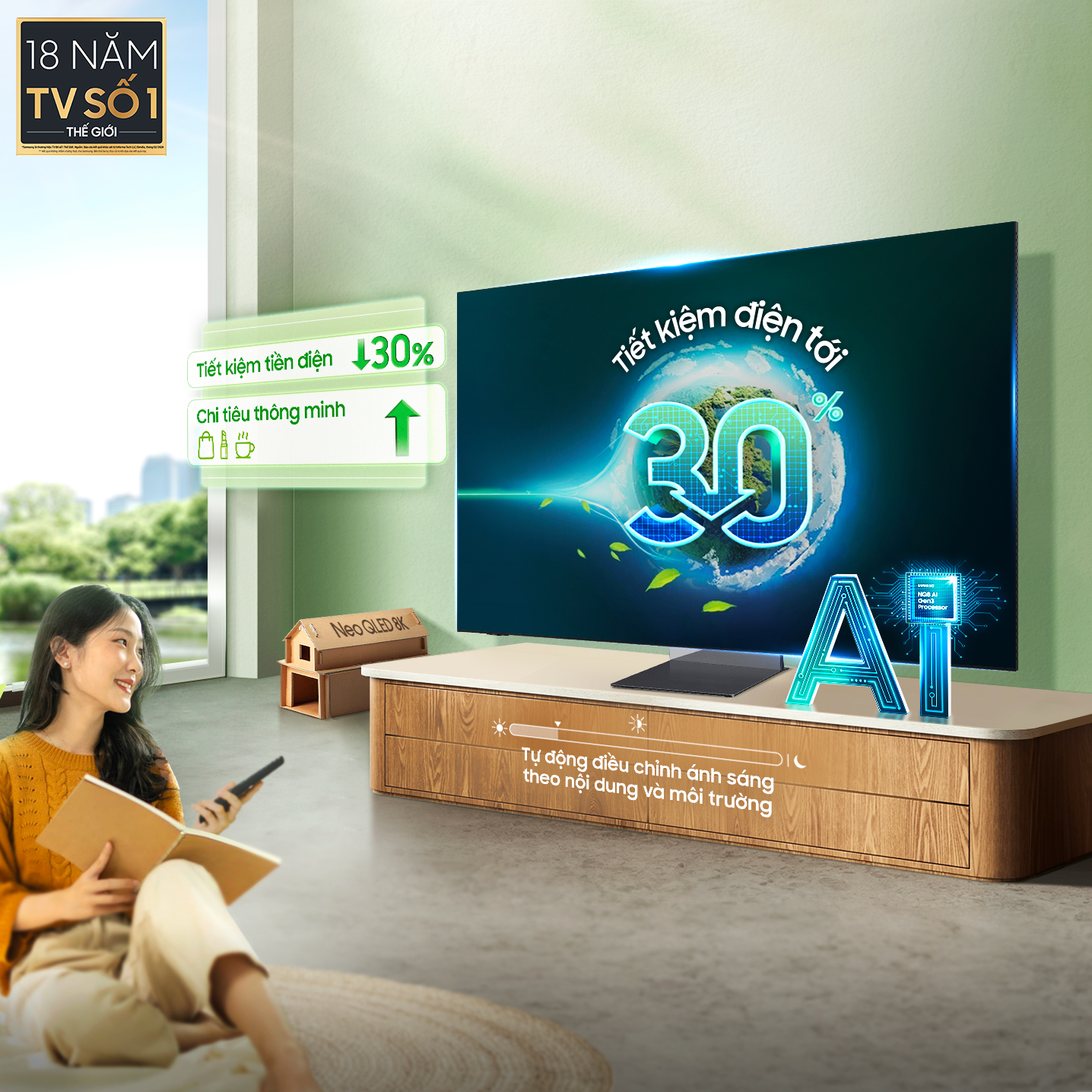 Samsung AI TV có gì để 'xưng vương' thị trường TV toàn cầu và Việt Nam- Ảnh 3. Samsung AI TV có gì để 'xưng vương' thị trường TV toàn cầu và Việt Nam- Ảnh 3.