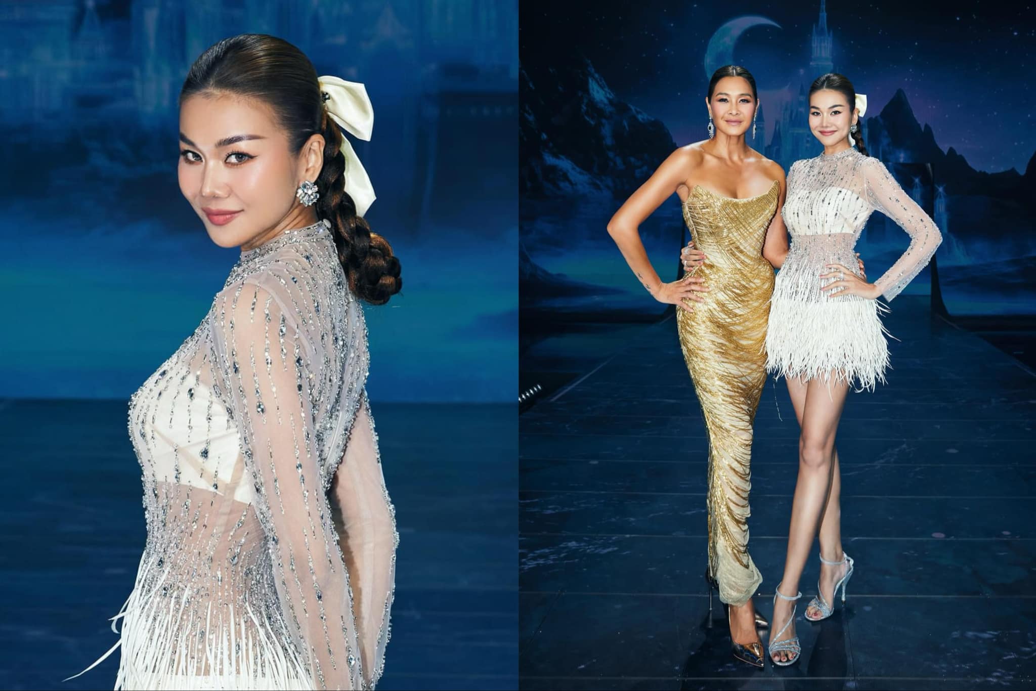 Supermodelul Thanh Hang arată tânără atunci când promovează creațiile lui Huy Tran - Fotografia 2. Siêu mẫu Thanh Hằng trẻ trung khi lăng xê thiết kế của Huy Trần- Ảnh 2.