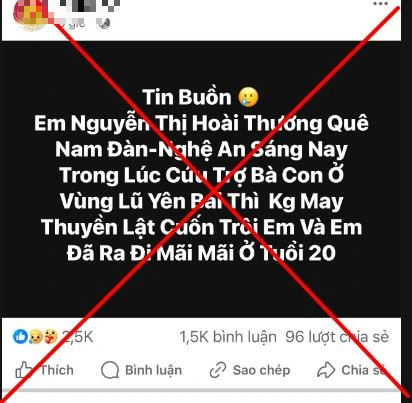 Bác thông tin 'cô gái Nghệ An tử vong khi cứu trợ ở Yên Bái'- Ảnh 1.