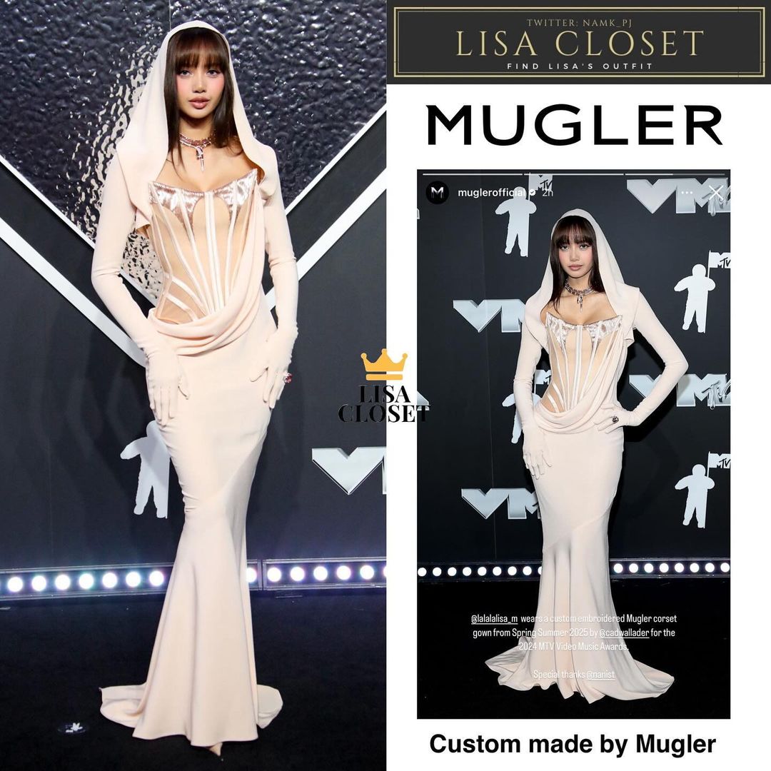 លីសាចូលចិត្តរ៉ូបគ្មានខ្សែ ដោយ 'ផ្តួល' ថេល័រ ស្វីហ្វធី នៅលើកំរាលព្រំក្រហម - រូបថតទី 3។ Lisa chuộng váy áo cúp ngực, 'đánh bại' Taylor Swift tại thảm đỏ- Ảnh 3.