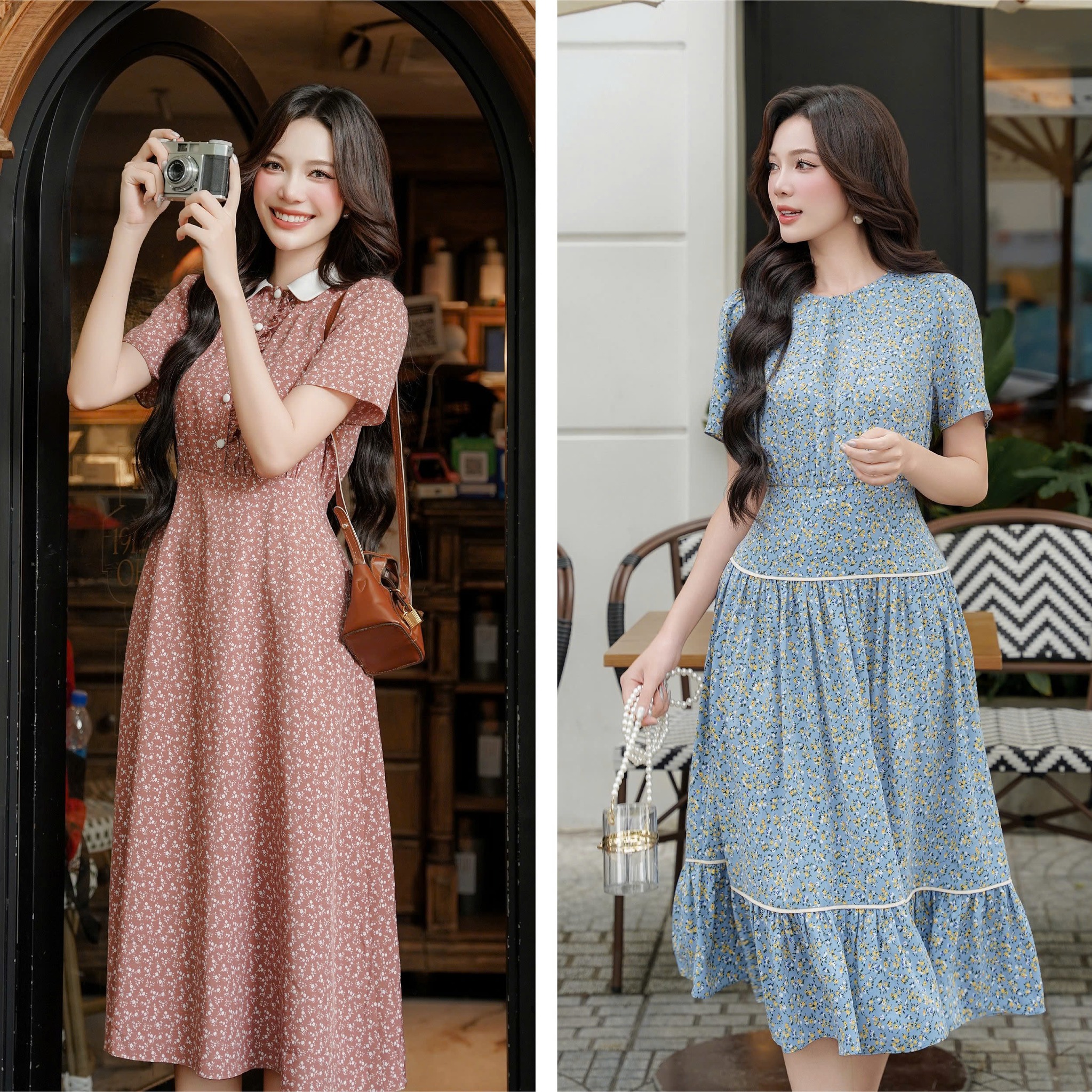 Váy hoa, đầm họa tiết trang nhã tạo hình ảnh quý cô lãng mạn kiêu kỳ- Ảnh 10. Váy hoa, đầm họa tiết trang nhã tạo hình ảnh quý cô lãng mạn kiêu kỳ- Ảnh 10.
