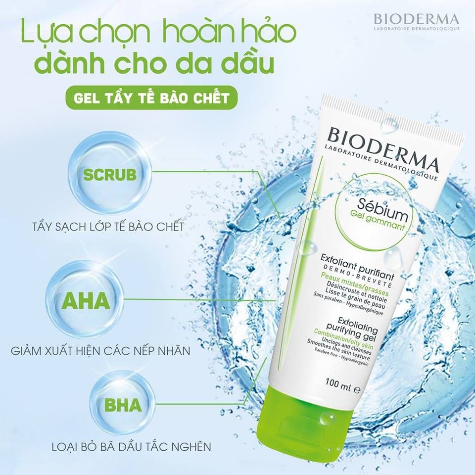 Gel Tẩy Tế Bào Chết Cho Da Dầu Mụn Bioderma Sebium Gel Gommant 100ml – THẾ  GIỚI SKINFOOD