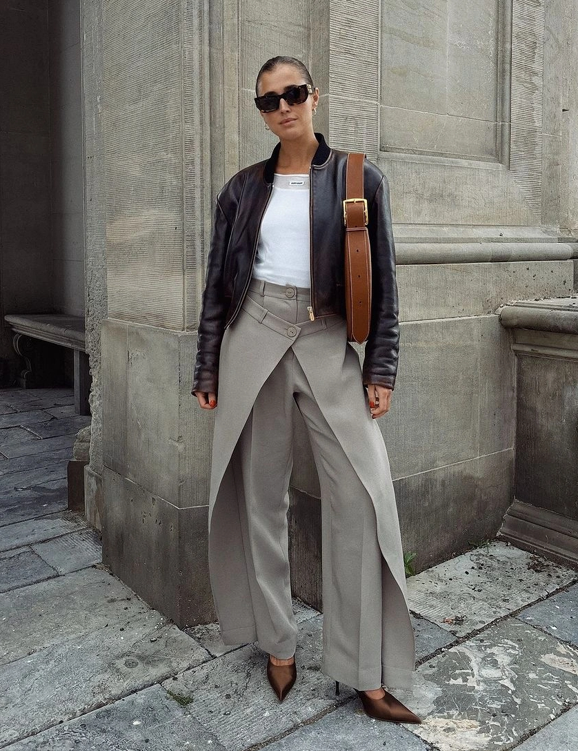 Fuste și pantaloni, cuplul la modă al modei de toamnă 2024 - Fotografia 2. Váy và quần, cặp đôi gây sốt của thời trang mùa thu 2024- Ảnh 2.