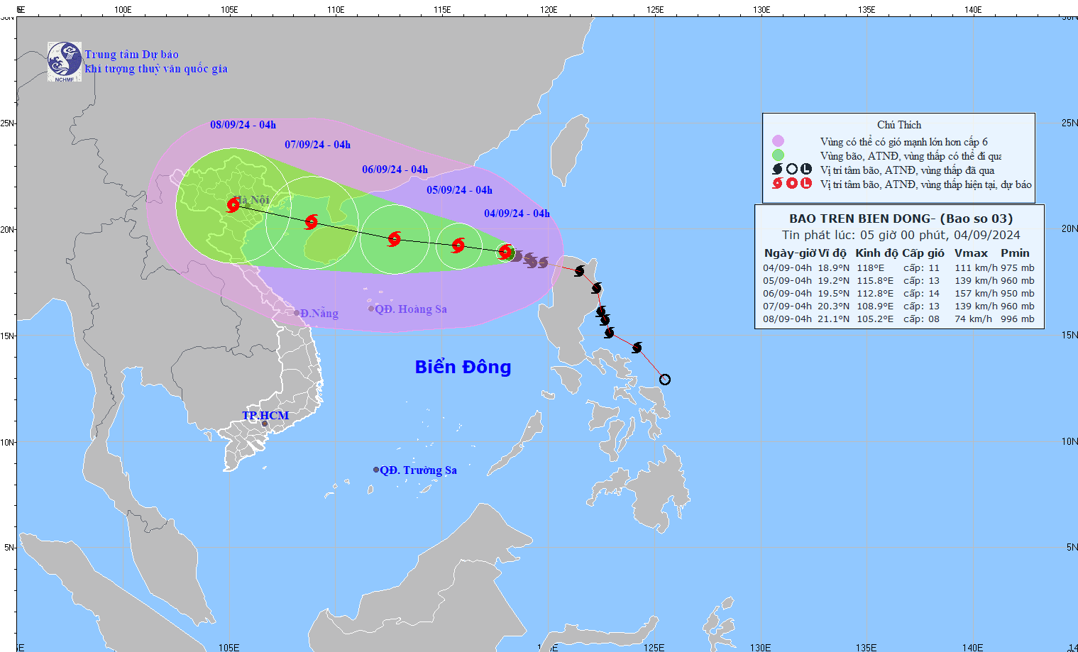 Tin tức thời tiết hôm nay 4.9.2024: Bão số 3 di chuyển như thế nào?- Ảnh 1.