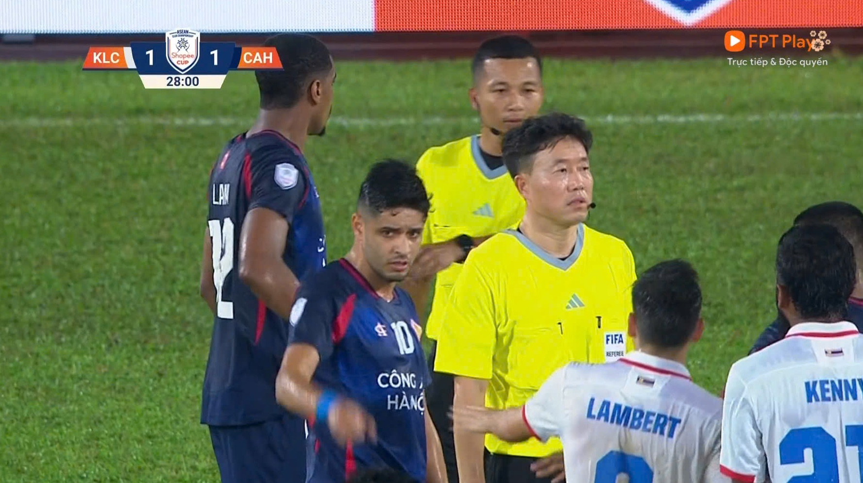 The host team, Kuala Lumpur, received 2 red cards