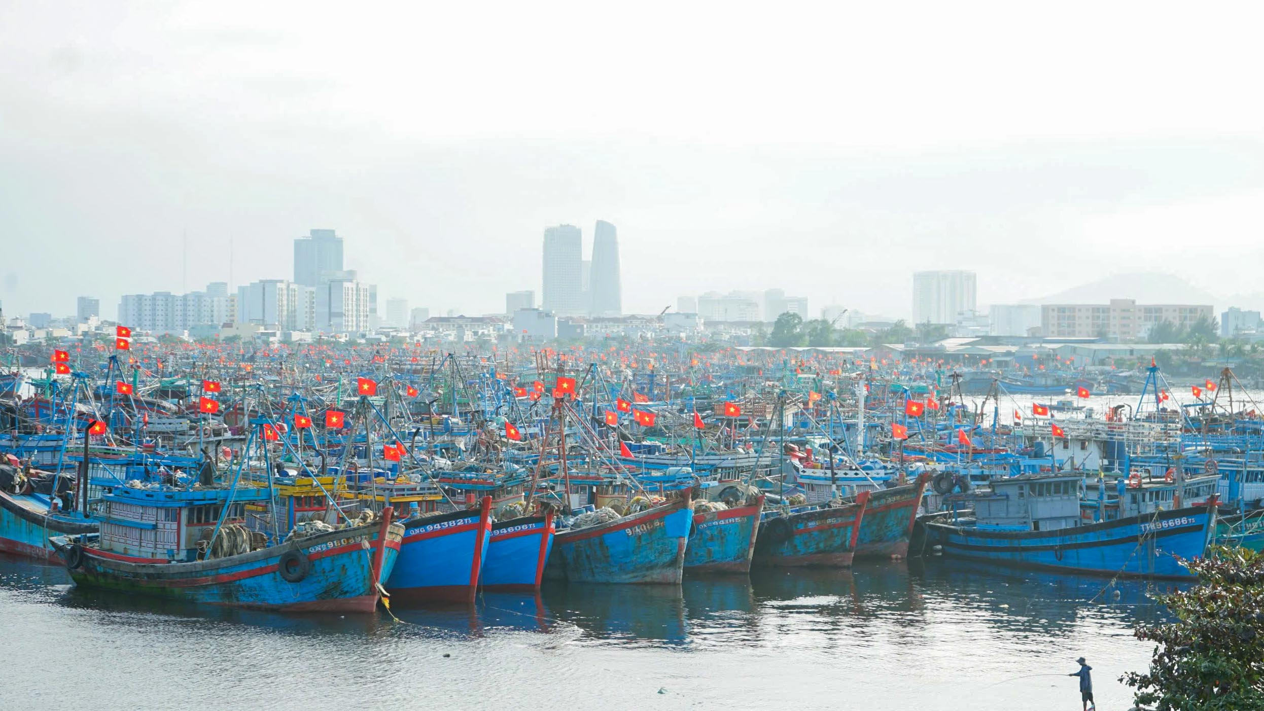 Ngư dân ở âu thuyền Thọ Quang làm gì để phòng chống cháy tàu cá dịp tết?- Ảnh 1.