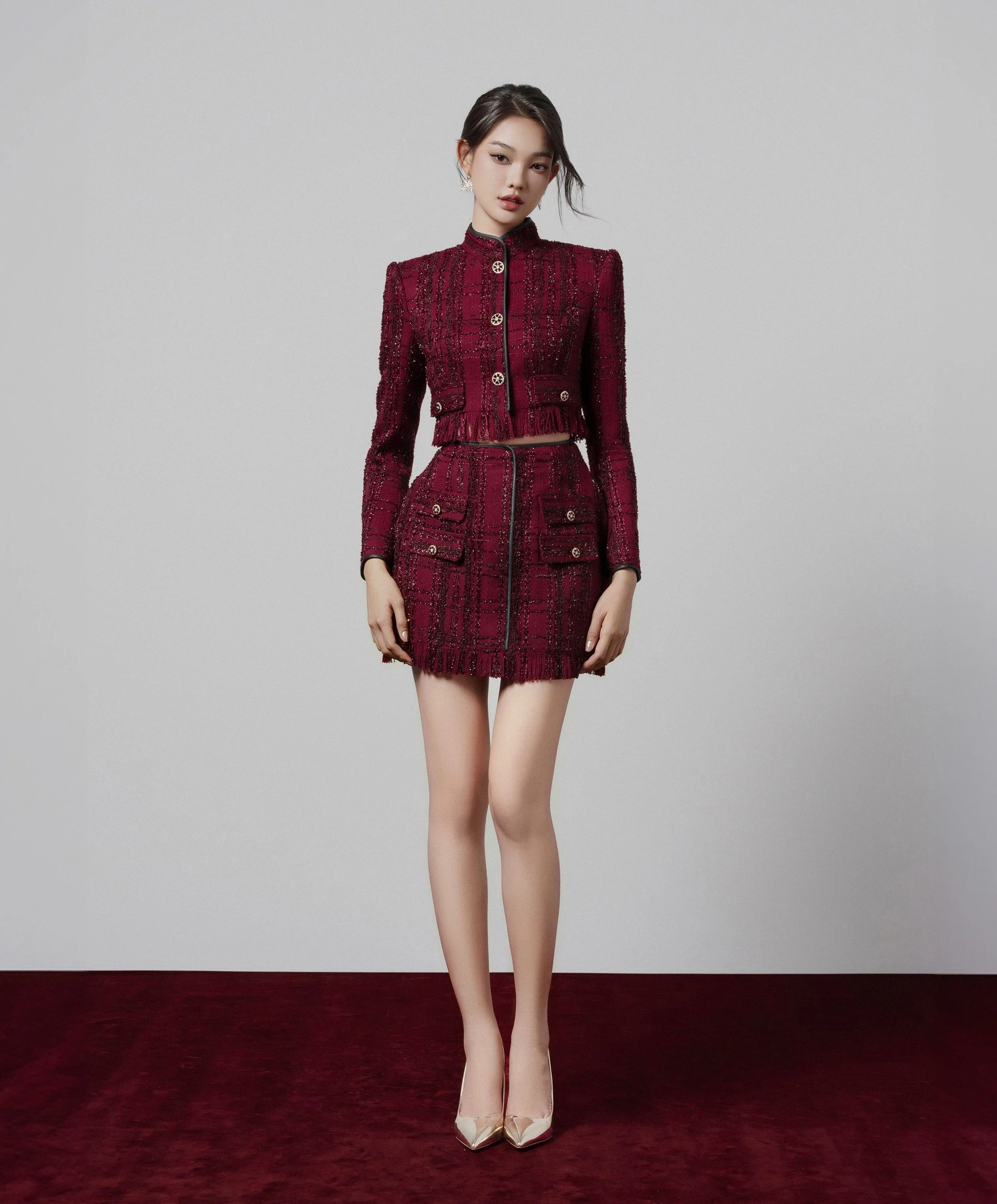 Pakaian merah, trend cerah untuk permulaan tahun baru - Foto 8. Trang phục màu đỏ, xu hướng rực rỡ cho khởi đầu năm mới- Ảnh 8.