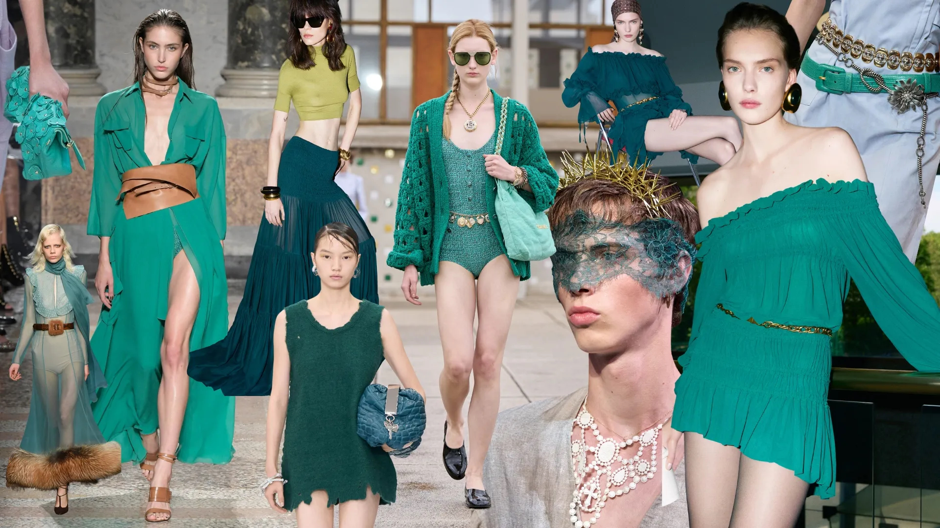 Azul-petróleo é a cor favorita das fashionistas em 2025 - Foto 4. Xanh mòng két là màu sắc yêu thích của dân chơi thời trang 2025- Ảnh 4.