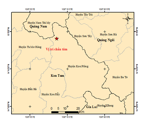 5 trận động đất xảy ra lúc nửa đêm tại Kon Tum- Ảnh 1.