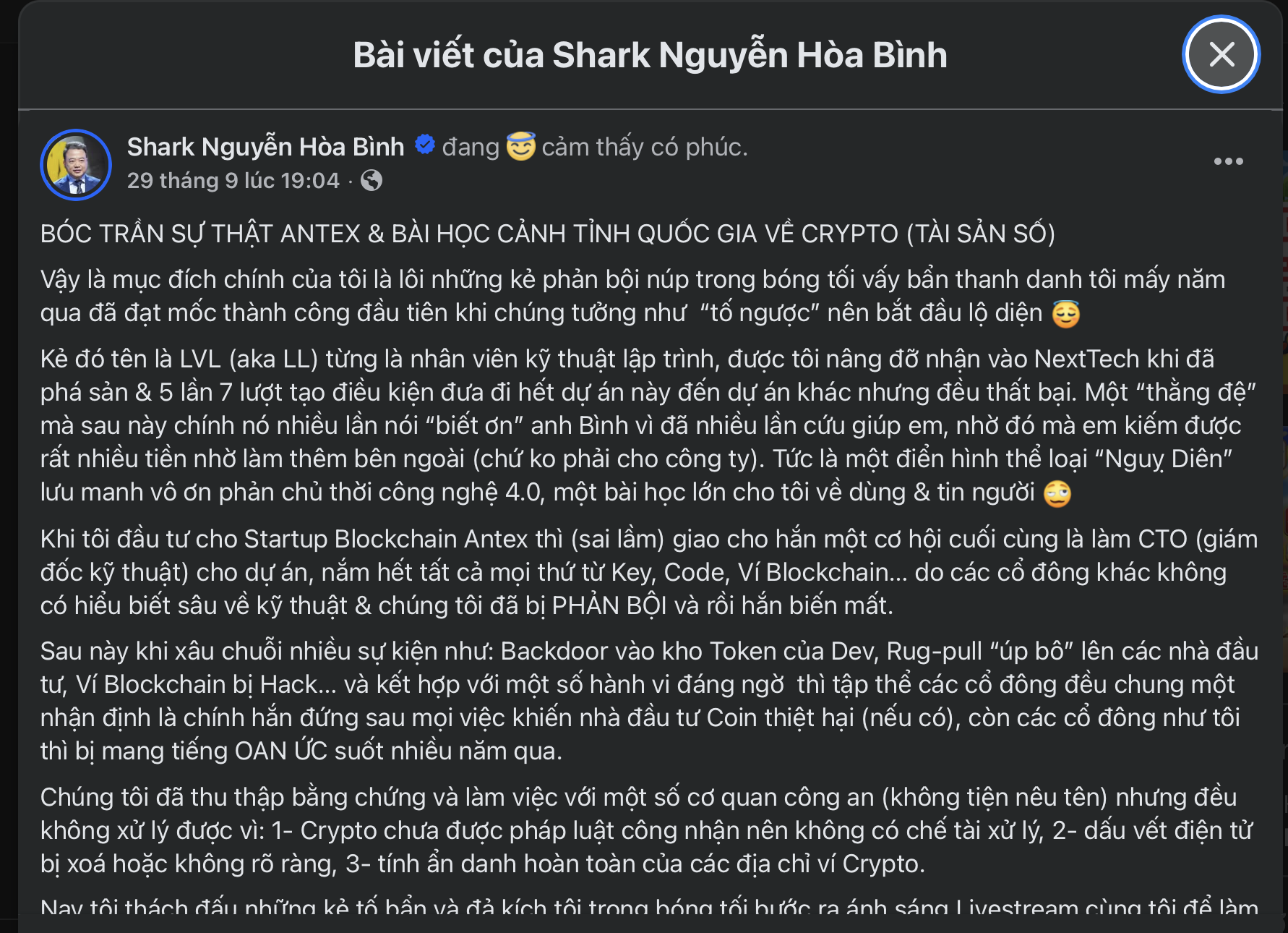 Shark Bình bị tố ngược là người chỉ đạo rút thanh khoản, khiến AntEx sập- Ảnh 2.