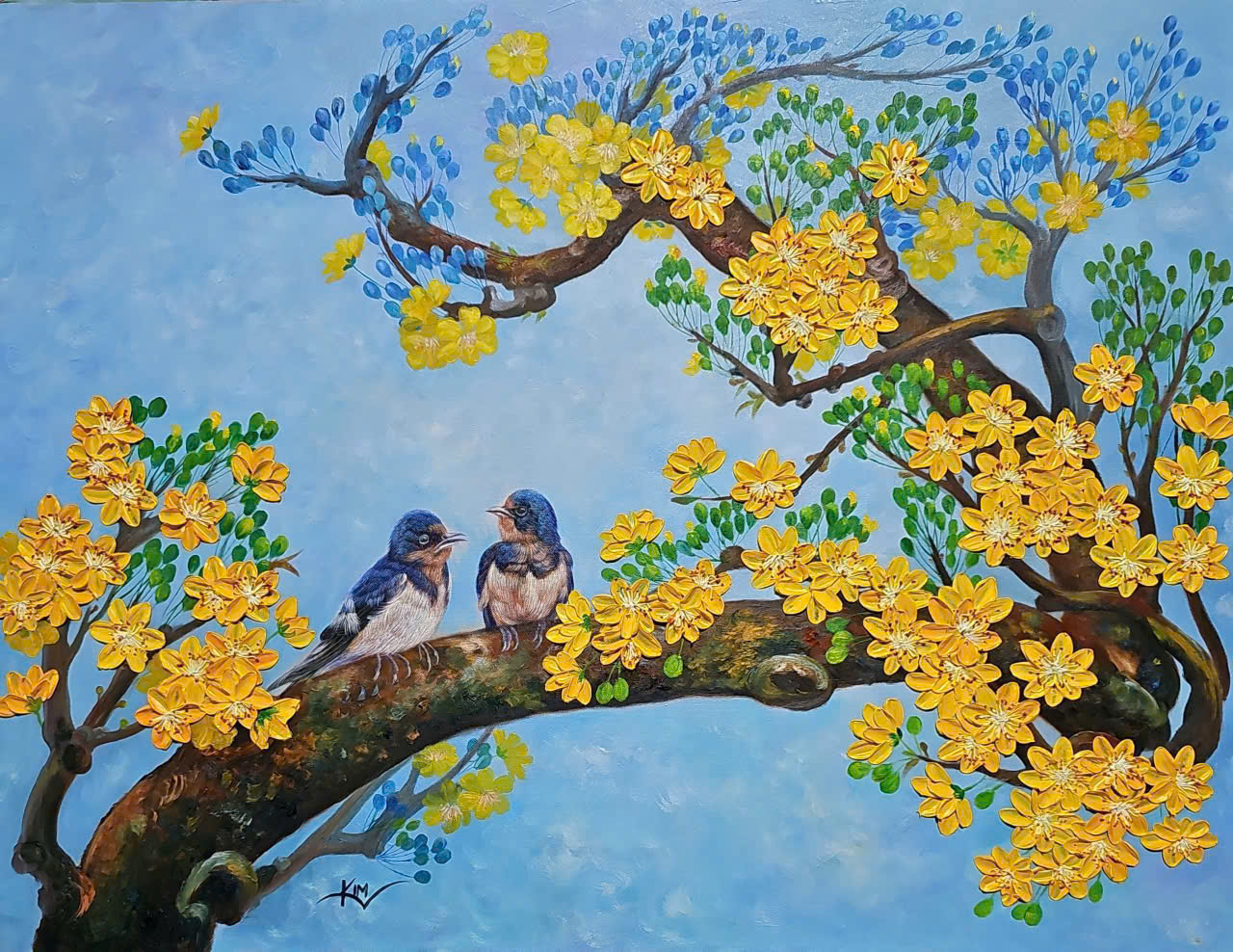 Bất ngờ xem tranh sơn dầu đắp nổi 3D của họa sĩ Trương Kim tại TP.HCM - Ảnh 3.