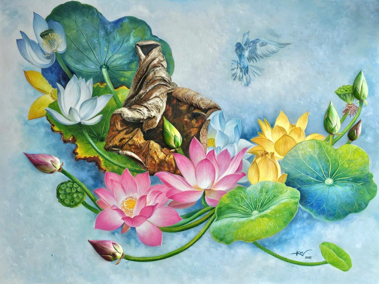 Bất ngờ xem tranh sơn dầu đắp nổi 3D của họa sĩ Trương Kim tại TP.HCM - Ảnh 6.