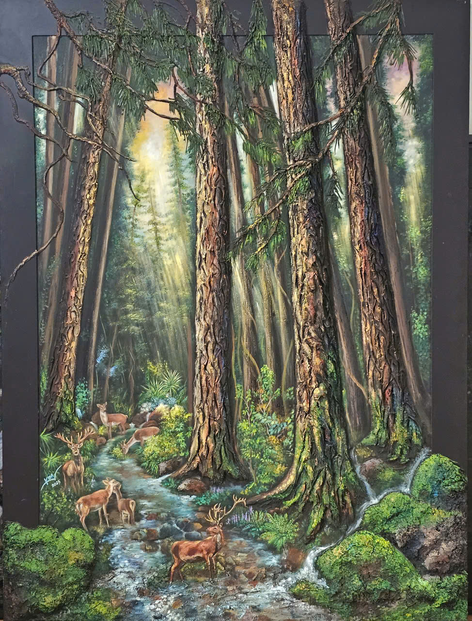 Bất ngờ xem tranh sơn dầu đắp nổi 3D của họa sĩ Trương Kim tại TP.HCM - Ảnh 1.