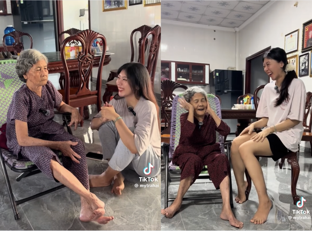 Bà nội U.90 học tiếng Đức cùng cháu gái