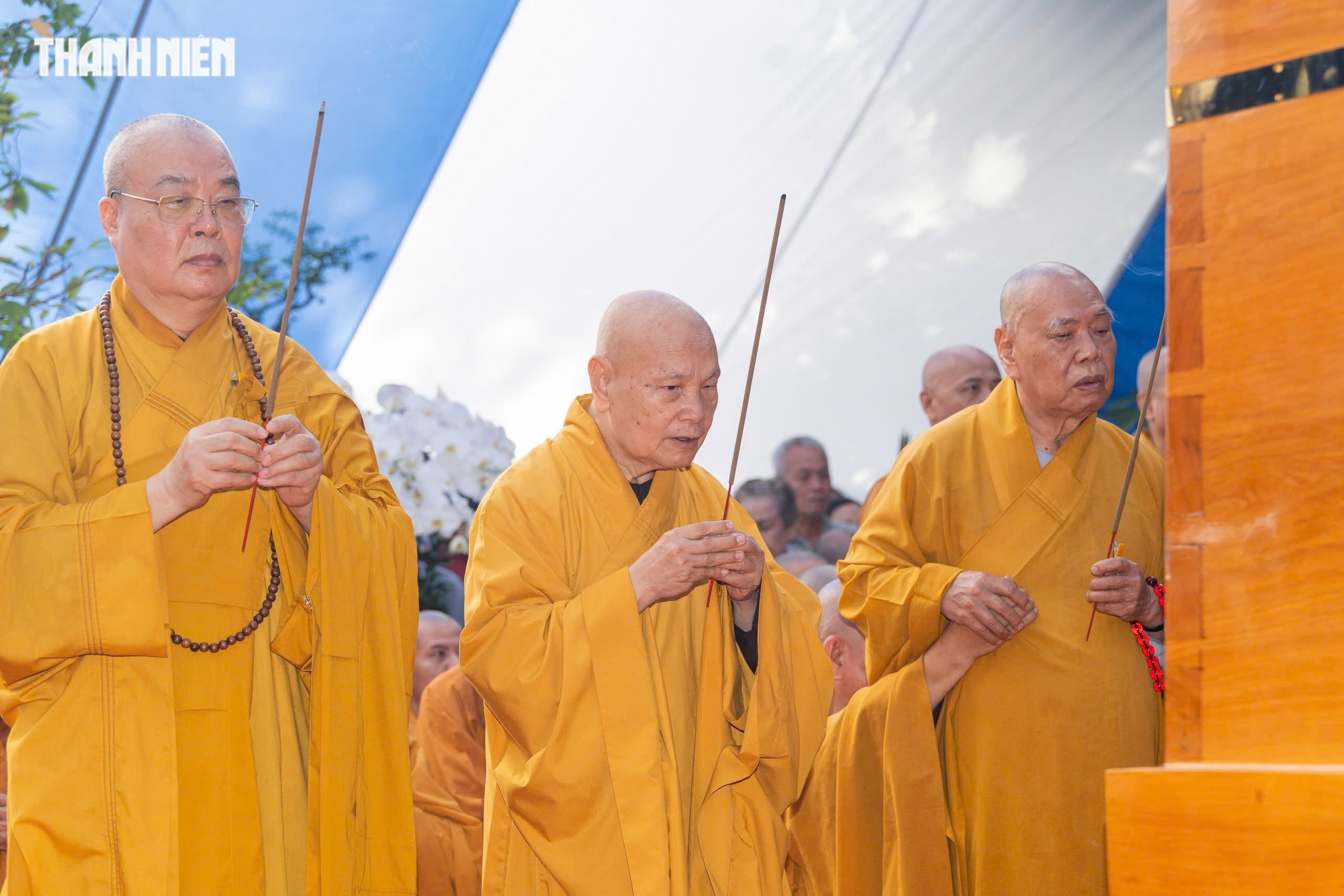 Lễ tr&agrave; tỳ, nhập bảo th&aacute;p trưởng l&atilde;o h&ograve;a thượng Th&iacute;ch Từ Th&ocirc;ng ở ch&ugrave;a Thanh Sơn - Ảnh 8.