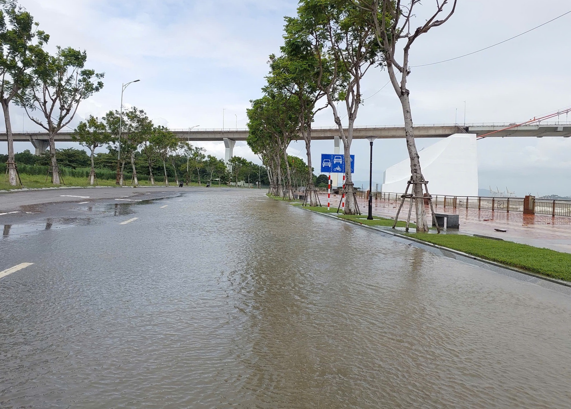 Bão số 12: Sóng dữ xuất hiện ở cửa sông Hàn - Ảnh 2. Bão số 12: Sóng dữ xuất hiện ở cửa sông Hàn - Ảnh 2.