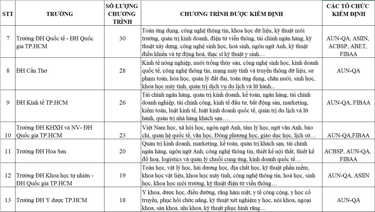 700 chương trình đào tạo ĐH đạt chuẩn quốc tế, trường nào nhiều nhất? - Ảnh 3.