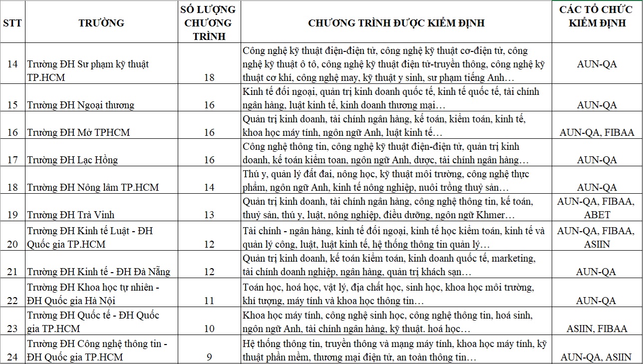 700 chương trình đào tạo ĐH đạt chuẩn quốc tế, trường nào nhiều nhất? - Ảnh 4.