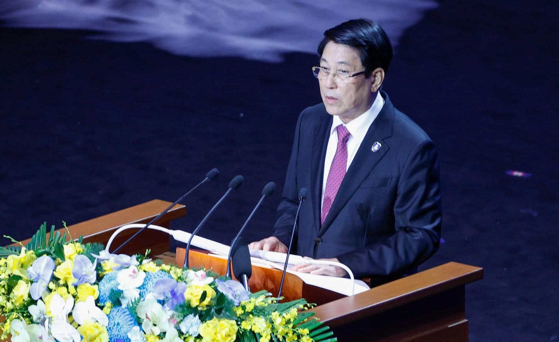 Chủ tịch nước Lương Cường đón các trưởng đoàn tại lễ ký Công ước Hà Nội - Ảnh 9.